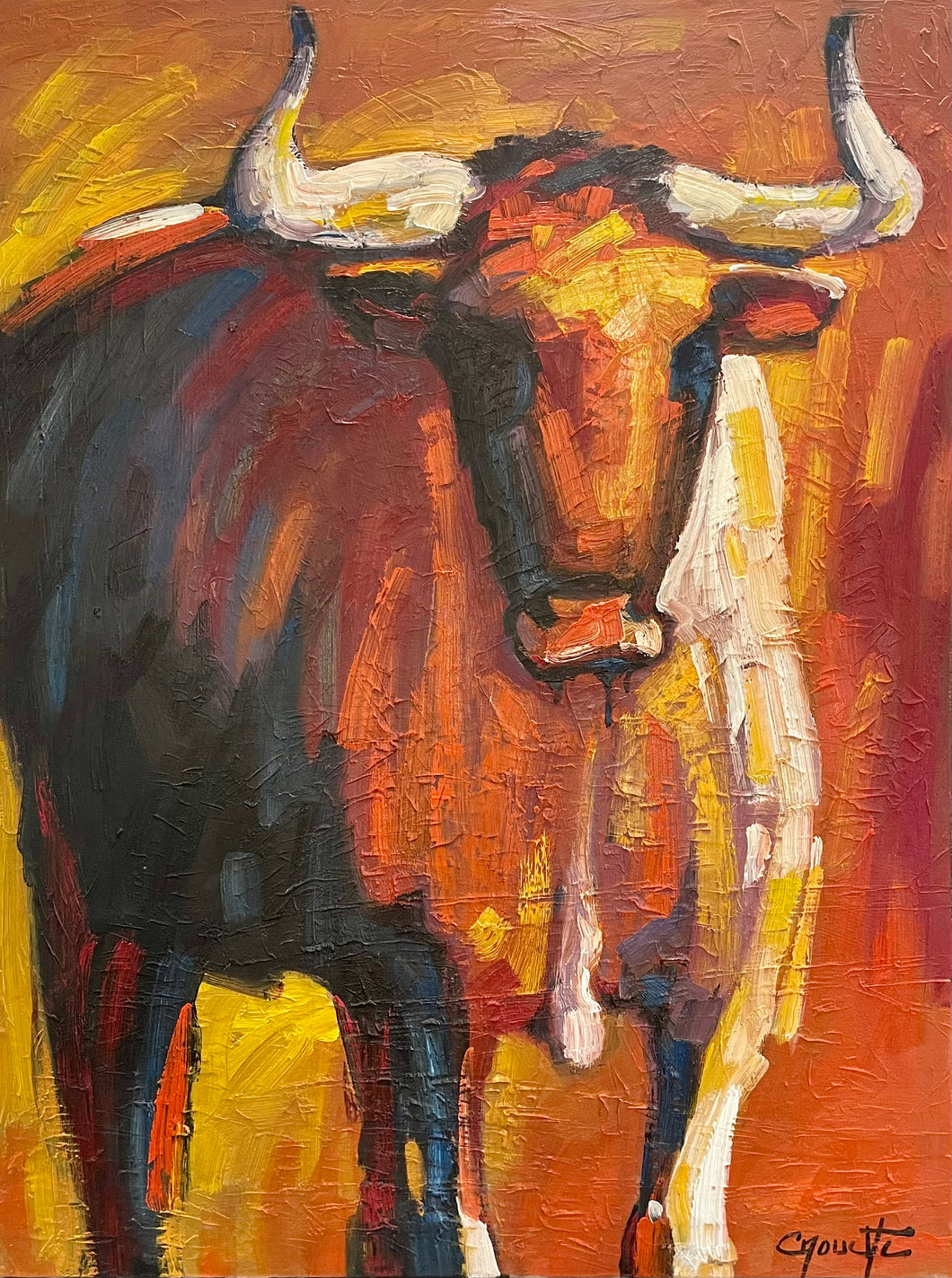 Caouette, Raymond - Bachus Taureau - Oil, 40x30