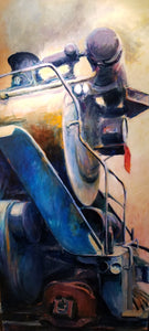 Cunningham, Peter- Big Blue - 10'x4' - Oil on Canvas -  Previously leased item