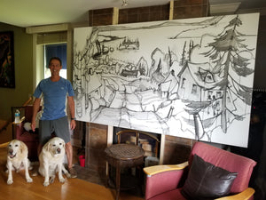CAOUETTE, Raymond - Il etait une fois sur le chemin de retour - OIl, 60x120"