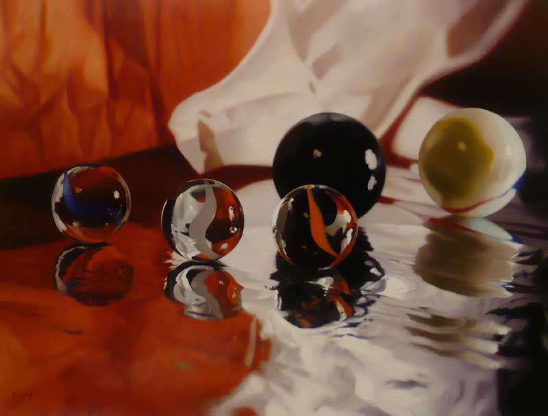 BARAS, Roberto - Flashes in orange - Oil on canvas, 30x40