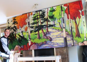 Caouette, Raymond -Journee d'orage - 48x12" - Oil on canvas