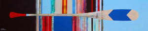 Sylvain Leblanc - Aviron Brun Bleu - 15x72" or 72x15" - technique mixte - mixed media