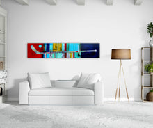 Load image into Gallery viewer, Sylvain Leblanc - Aviron Brun Bleu - 15x72&quot; or 72x15&quot; - technique mixte - mixed media

