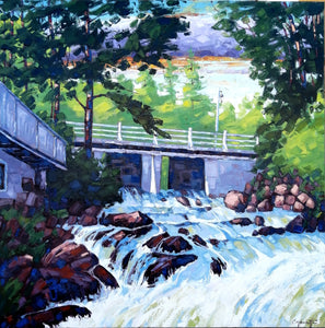 CAOUETTE, Raymond - Les Chutes du moulin - OIl, 48x48"